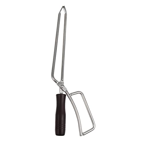OFFSCH 1PC Lengthened Charcoal Tong with Solid Beech Handle Ergonomic Firewood Tweezer for Outdoor Grilling Camping and Home Use present for Barbecue Enthusiasts