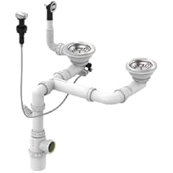 Fregadero 2 Tanques Vaciado completo automático y manual cromado para fregadero 2 tanques