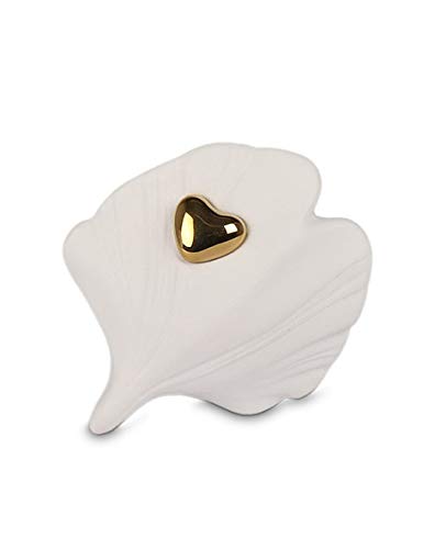 Mini-urne funéraire en forme de coquille avec coeur or pour cendres