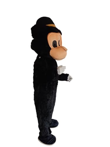 Image of BookMyCostume Monkey Don Cartoon Mascot Costume For Theme Birthday Party & Events | Adults | Full Size Adults,Black,Fleece