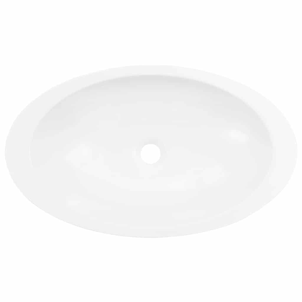 Lavabo in ghisa minerale, bianco, 59,3 x 35,1 x 10,7 cm, lavabo sospeso, WC degli ospiti, per ristrutturazione, ristrutturazione, ristrutturazione, bagno