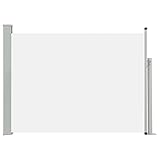 vidaXL Auvent Latéral Rétractable de Patio Store Latéral Brise Vue Abri Soleil Jardin Terrasse Balcon Exterieur Résistant aux UV 120x500 cm Crème