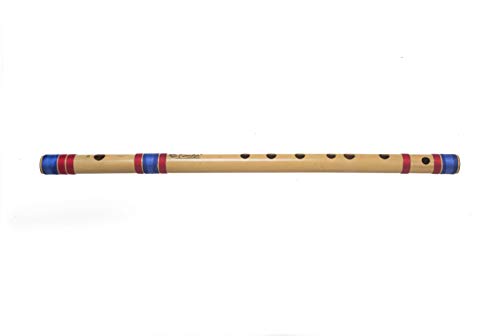 Image of Kanha Bansuri Flute - D Scale Natural Medium Assam Bamboo - 17 Inch Right Handed Music Instrument With Cover