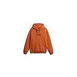 Gerippte Bündchen und Saum Napapijri Box Hoodie Orange - Grösse M - Herren - Bekleidung -
