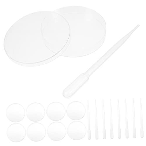 PRETYZOOM Small Petri Plates Set 10pc Lids Dropper Disposables for Agar Microbiology