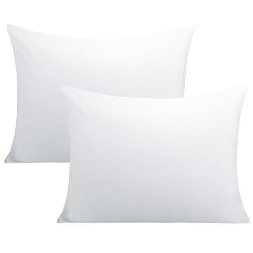 FLXXIE Microfiber Pillow Cases Standard Size, Soft Pillowcases with Envelope Closure, Wrinkle, Stain Resistant Pillow Covers, 20x26, White
