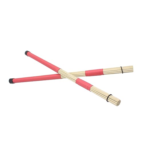 2 piezas de baquetas de bambú para batería, ligeras y rápidas, ideales para jazz y bandas juveniles, color rojo miniatura 5