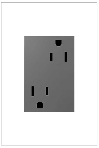 Legrand Adorne 15A Tamper-Resistant Plus-Size Outlet (Magnesium Finish), ARTR153M4