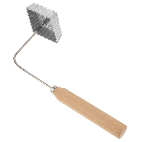 Lurrose Molde para Freír Snacks Molde de Aluminio con Mango de Madera Resistente al Calor Accesorio de Cocina Práctico y Duradero para DIY Frituras