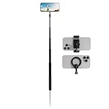 Ground Golf Monopod Phone Stand Holder with Spike Stake, 46' Extendable Selfie Stick & Universal 1/4' Screw - Record Stable Hands-Free Golf Swing Videos for magsafe and All Smartphones