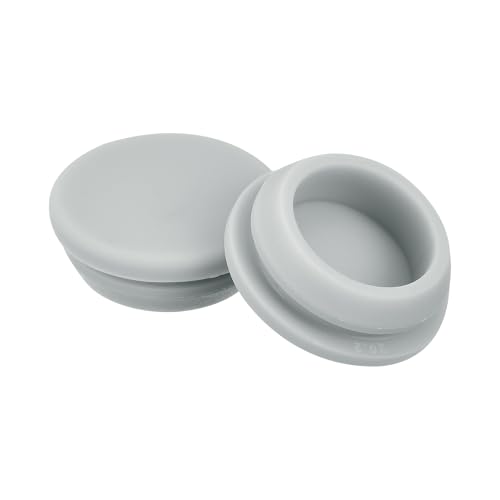 Image of MECCANIXITY 16pcs Silicone Snap in Locking Hole Plugs,20mm /0.8 Inch Mounting Diameter Narrow Groove Width 2mm Panel Seal Cover Round for Kitchen Bulkheads Waterproof Sealing Plugs Grey