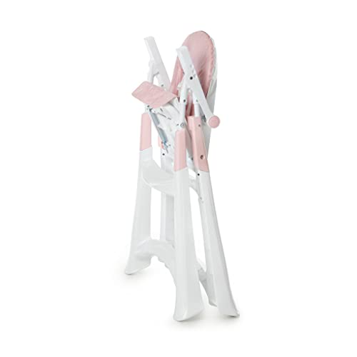 Cadeira De Alimentação Alta Premium Branca Rosa - Galzerano