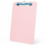 TFDLCG zm Pink Plastic Clipboard,Nursing Clipboard,Standard Letter A4 Size,Heavy Duty Clip Boards 8.5x11,Cute Clipboards with Pen Holder for Women Kids Students,School Office Home Work