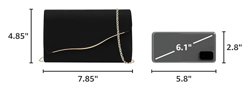 Image of Clutch Purses for Women Evening Bag Faux Suede Formal Party Wedding Cocktail Prom