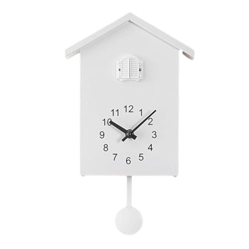 Lista de reloj de cuco baratos 6 Feeshoppher Reloj de cuco moderno reloj de pared con sonido de cuco con péndulo y timbre, funciona con pilas, reloj de cuco para decoración de...