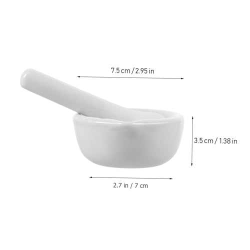 Mortero de porcelana con mano para medicina y cocina miniatura 5