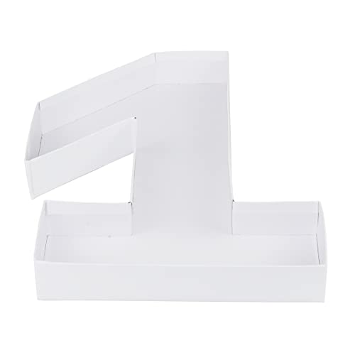 WENPACK 30.5cm Fillable Cardboard Number Shaped Box Clear Cover Sweets Charcuterie Grazing Packaging (1), 32 cm (H) x 25.4 cm (L) - Image 3