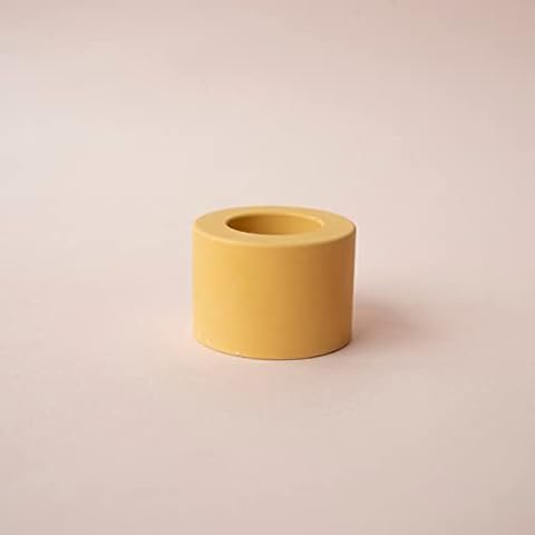 Madam ERLE Candle Holder Ochre Combination Candle Holder 2 in 1 Small Candle Holder for Birthday Candles and Normal Taper Candles Minimalist Cover