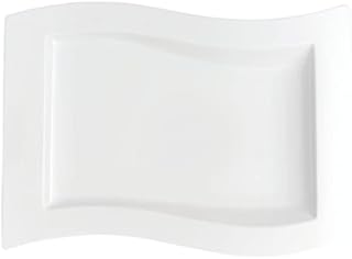 Villeroy & Boch 1025252699 New Wave Gourmet Plate, 33 x 24 cm, Premium Porcelain, White
