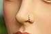 Gold Nose Hoop - Pink Opal Thin 20 Gauge Nose Piercing - TIny 14k Gold Filled Nose Rings For Women