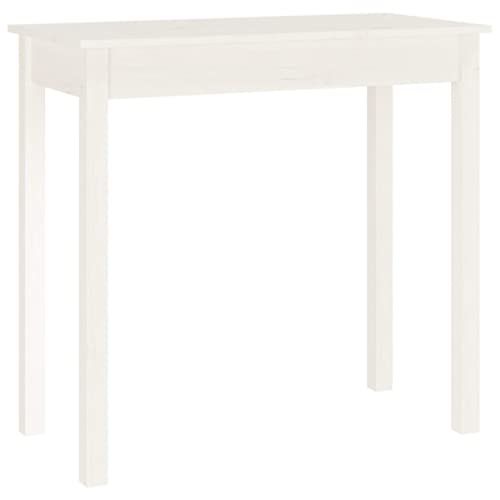 vidaXL Table Console Table d'Entrée Table d'Appoint Meuble de Salle de Séjour Salon Intérieur Blanc 80x40x75 cm Bois Massif de Pin