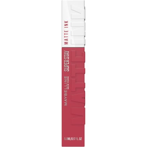Maybelline New York Tinta Labbra a Lunga Durata, Effetto Matte e Colore Intenso, Tenuta fino a 16 Ore, No Transfer e Senza Sbavature, SuperStay Matte Ink, Tonalità: Savant (155), 5 ml
