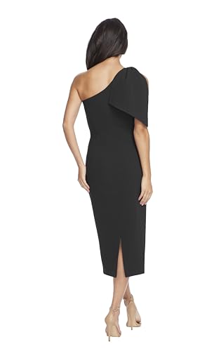 Dress the Population Women's Tiffany One Shoulder Bow Detail Midi Sheath Dress3