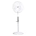 White - Ventilatore A Piantana, Ventilatore Silenzioso E Potente, Raffrescatore D'aria, Altezza E Inclinazione Regolabile, Oscillazione Orizzontale Automatica, 3 Velocità (Plastica e Acciaio, 3 Pale)