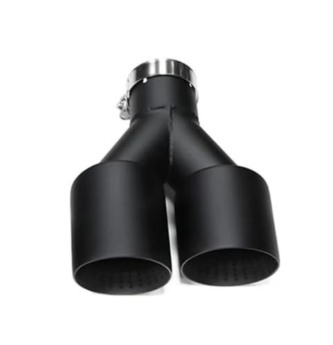 Embouts d'échappement Y en inox noir mat double sortie droite 51mm pour voiture