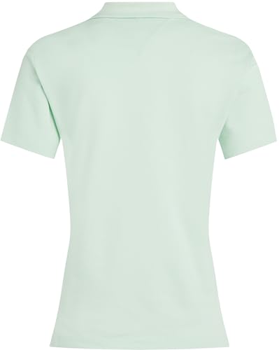Tommy Hilfiger Damen Poloshirt Kurzarm Regular Fit, Grün (Opal Green), XXS 4