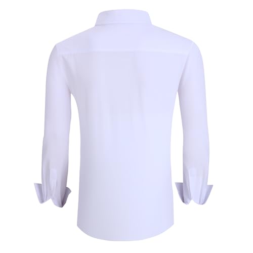 Alex Vando Mens Dress Shirt Wrinkle Free Regular Fit 4-Way Stretch Button Down Shirts
