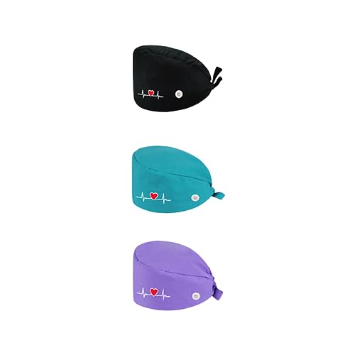Transpirables Sombrero, 3 Piezas Gorro Turbante Estampado Gorro Matorrales de Unisex con Banda de Sudor para Belleza Trabajador Cuidado Personal