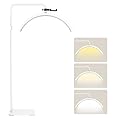 Eyelash Lamp - Dimmable LED Floor Lamp Lash Light for Eyelash Extensions, Salon SPA, Esthetician, Tattoo Artists - Rotating Half-Moon Head, Shadowless Lighting, Adjustable Brightness (Classic White)