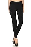 Women's Cotton Blend Super Stretchy Skinny Solid Jeggings Black Medium