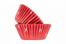 LGT Juego de 100 moldes para magdalenas, diseño de copos de nieve, color rojo, verde y blanco