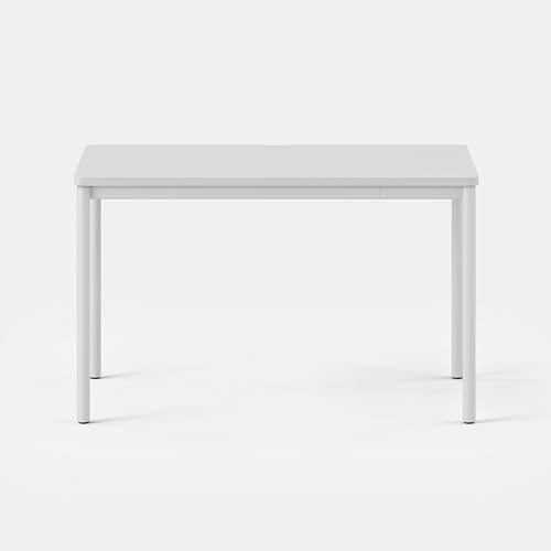 Image of Branch Daily Desk, Functional at Home Office Desk with Effortless Assembly | Timeless Design, Rounded Corners, and Built-in Cable Notch, 48 inch W x 28.5 inch H x 24 inch D, White Work Table