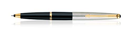 Image of Parker Roller Ball Pen Gift Set - with Round Key Chain Galaxy Standard Gold Trim Roller Ball Pen - Black
