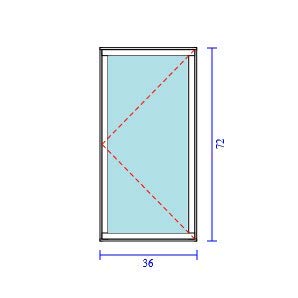 SERIES 525 CASEMENT SINGLE VENT (X) LEFT/RIGTH OUTSWING (36