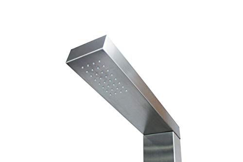 Reno 316 Marine Grade Brushed Stainless Steel Massage Outdoor Shower Panel Swimming Pool Backyard Bathroom Hot & Cold Rainfall Hand Held Wall Mounted Or Free Standing Outside Shower #TOP5