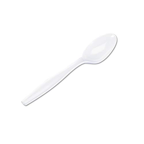 An Item of Dixie Plastic Teaspoons Heavyweight White 1000 ct - Pack of 1 - Bulk Disc