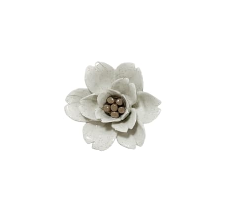 Image of Ceramic Flower Wall Art Decor, Artificial Flower Wall Sculpture,Handmade Ceramic Flowers for Home,Hallway,Living Room, Kitchen,Bathroom (Spotted Color,Snow Lotus, 3.55 inch)