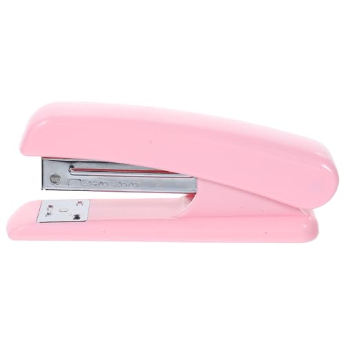 MAGICLULU Agrafeuse à Papier Multifonctionnelle pour Bureau Petite Agrafeuse 12 Feuilles en Plastique Rose Cerisier, Compatible Agrafes 12/6 et 26/6, pour Étudiants et Usage Quotidien