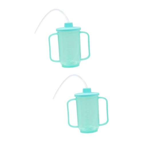 BESTYASH 2 Piezas Taza de Alimentación Líquida Pacientes con Discapacidad con Pajita Taza Antiderrame Cuidado de Personas Mayores y Pacientes Postoperatorios de Usar
