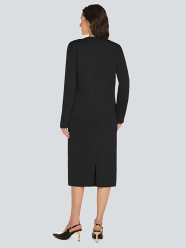 Image of Casly Lamiit Women's 2 Piece Midi Skirt Sets Business Casual Outfits Long Sleeve Cardigan Matching Dressy Suits