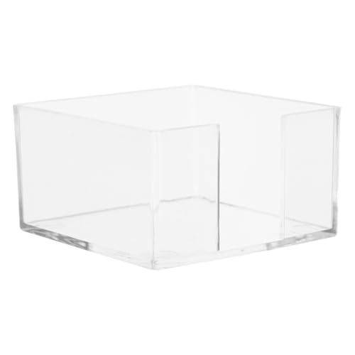 QUMIIRITY 透明アクリル製付箋ホルダー 多機能メモパッド収納 デスク用クリアディスペンサー オフィス 学校 家向け筆記用具整理