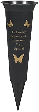 Grave Flower Holders/Memorial Vases Ornaments - Personalised, Plastic Grave Decorations and Memorial Gifts Engraved with Funeral Verses for your Loved Ones; 1 Spike/Package (Someone Special)