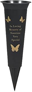 Grave Flower Holders/Memorial Vases Ornaments - Personalised, Plastic Grave Decorations and Memorial Gifts Engraved with Funeral Verses for your Loved Ones; 1 Spike/Package (Someone Special)