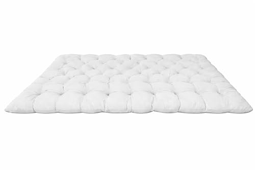 Image of ATOOTFUSION Soft Cotton Quilt | Foldable Light Weight Filled Single Firm Cotton Quilt Mattress| Gadda (Solid Coloured, Sleeping Capacity, 6 x 6 ft or 72 x 72 Inches) Double Bed (White)