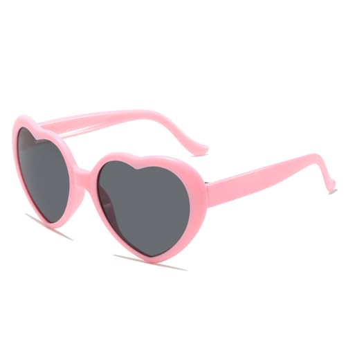 Fc'Noqgn Herzförmige Baby-Sonnenbrille, polarisiert, UV-Schutz, Rosa,...