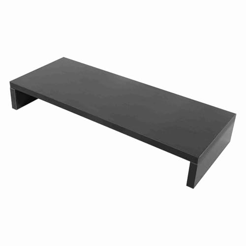 KELFEEAO Soporte de madera para Monitor de ordenador LCD LED, estante de Monitor elegante, práctico estante superior de TV para enrutador de proyector de escritorio de oficina en casa (Negra)